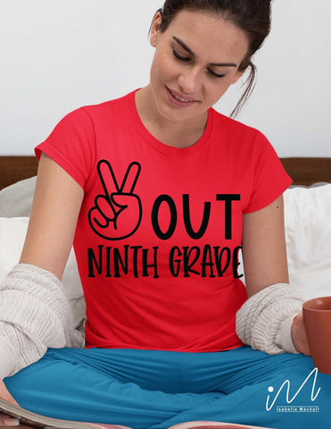 Peace out ninth grade svg, ninth grade t shirt svg SVG Isabella Machell 