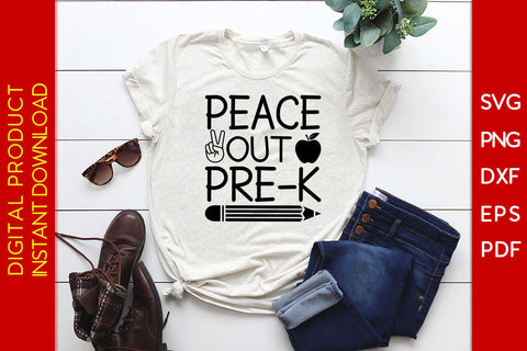 Peace Out Pre-k Back To School SVG PNG PDF Cut File SVG Creativedesigntee 
