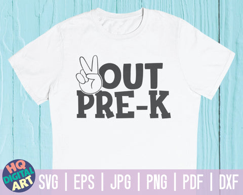 Peace out pre-k SVG | Last day of school quote SVG HQDigitalArt 
