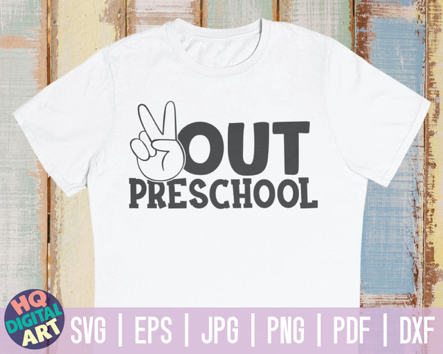 Peace out preschool SVG | Last day of school quote SVG HQDigitalArt 