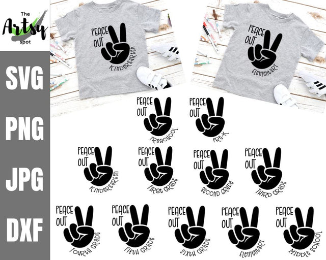 Peace Out School Shirt bundle SVG The Artsy Spot 