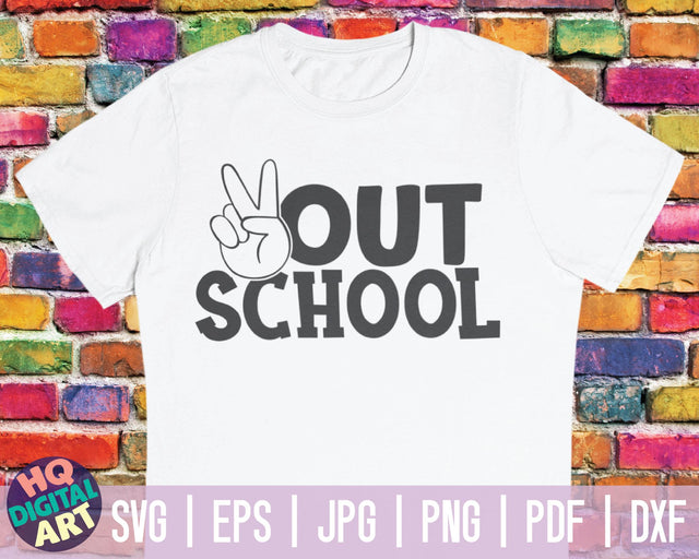 Peace out school SVG | End of school quote SVG HQDigitalArt 