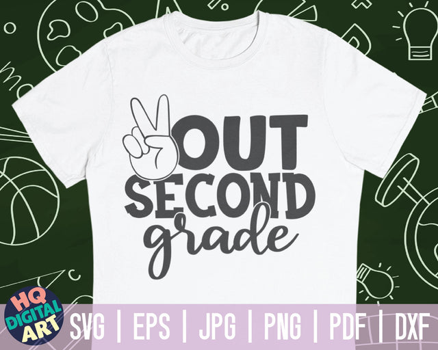 Peace out second grade SVG | End of school quote SVG HQDigitalArt 