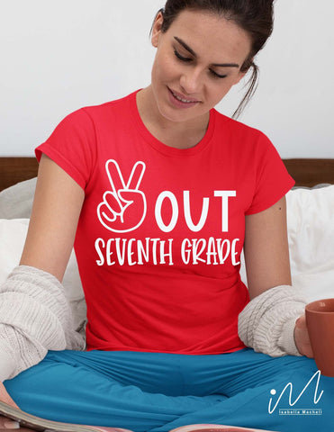 Peace out seventh grade svg, seventh grade teacher t shirt svg SVG Isabella Machell 