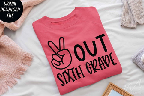 Peace out sixth grade svg, sixth grade t shirt svg SVG Isabella Machell 