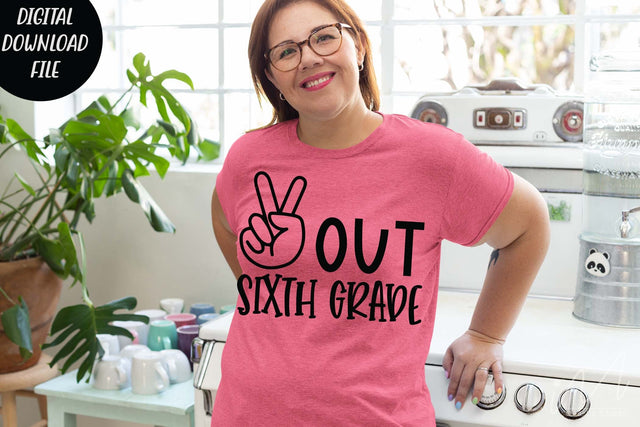 Peace out sixth grade svg, sixth grade t shirt svg SVG Isabella Machell 
