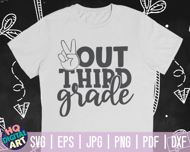 Peace out third grade SVG | End of school quote SVG HQDigitalArt 