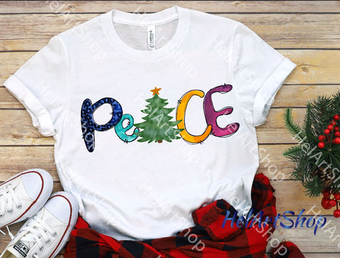 Peace Png, Sublimation png, Doodle Christmas Shirt Png Sublimation _HelArtShop_ 