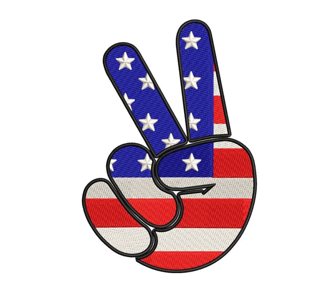 Peace sign 4th of July Patriotic embroidery. Embroidery/Applique DESIGNS ArtEMByNatalia 