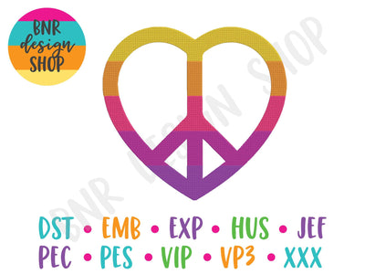 Peace Sign Machine Embroidery Design Embroidery/Applique DESIGNS BNRDesignShop 