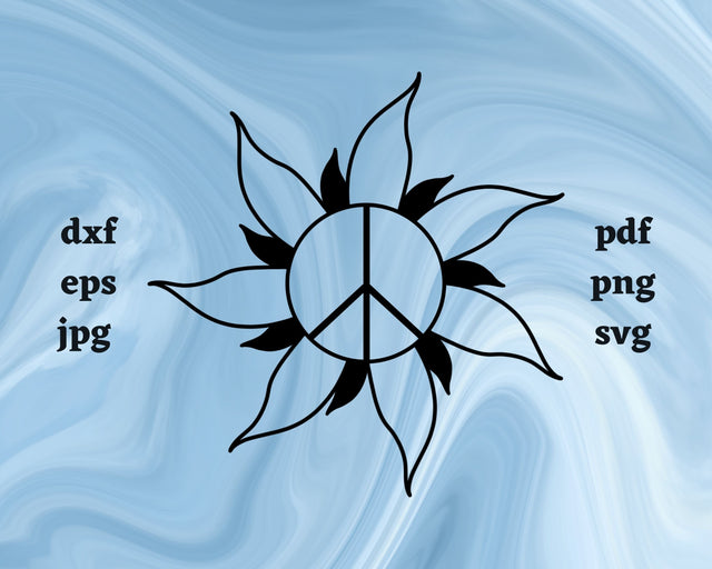 Peace Sign Sun SVG Cut File SVG Northern Light SVG 