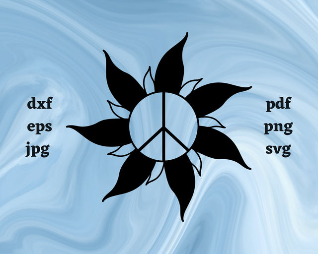 Peace Sign Sun SVG Cut File SVG Northern Light SVG 