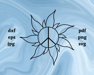 Peace Sign Sun SVG Cut File SVG Northern Light SVG 
