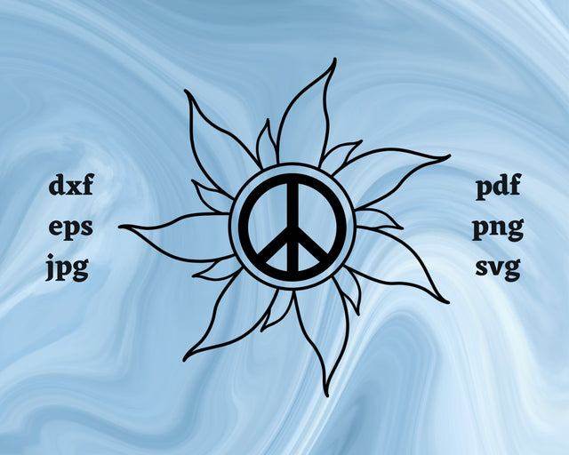 Peace Sign Sun SVG Cut File SVG Northern Light SVG 
