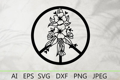 Peace sign svg, Flower peace symbol cut file, Hippie svg design SVG AnastasiyaArtDesign 
