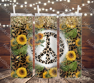 Peace Sign Tumbler PNG | Hippie SKINNY TUMBLER 20oz Png Sublimation _HelArtShop_ 