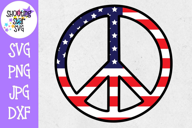 Peace Sign with American Flag - Fourth of July SVG SVG ShootingStarSVG 