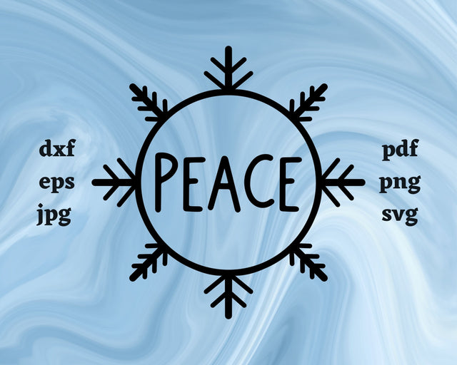 Peace Snowflake SVG Cut File SVG Northern Light SVG 