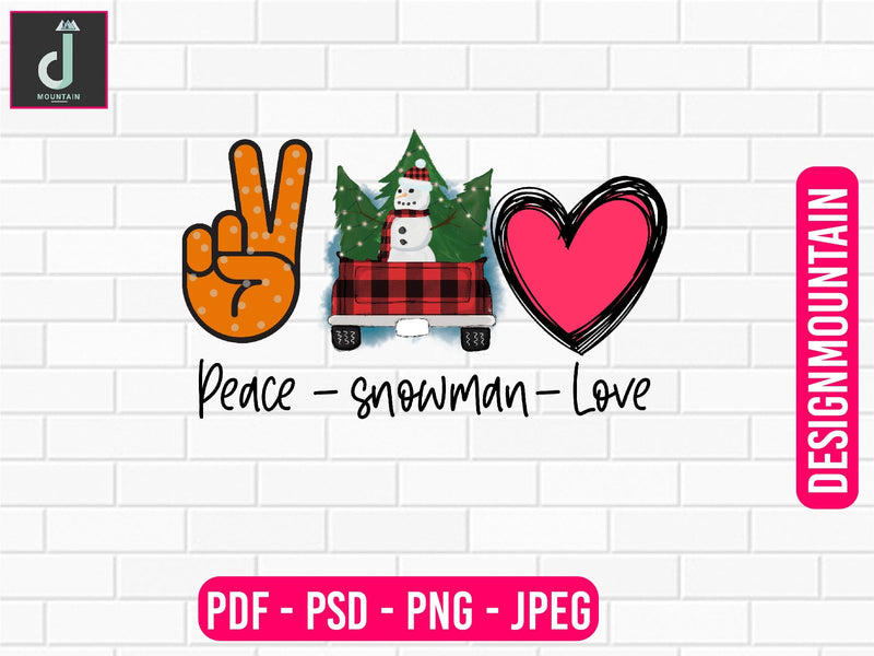 Peace snowman love sublimation design, Christmas Bundle Png, Merry Christmas Png, Christmas Png Sublimation Alihossainbd 