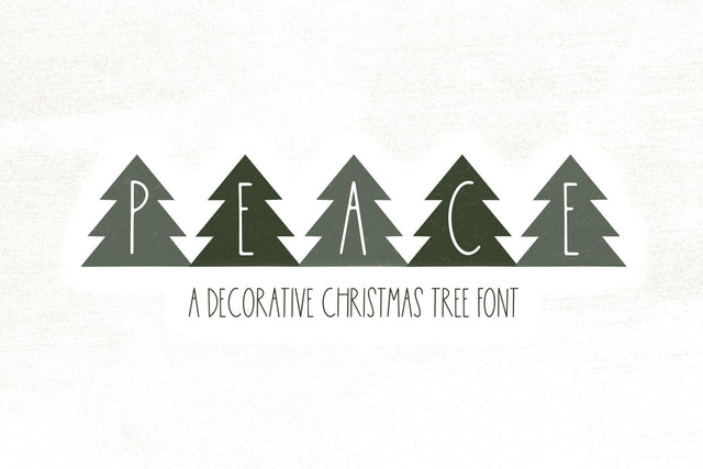 Peace Trees - A Decorative Christmas Font Font KA Designs 