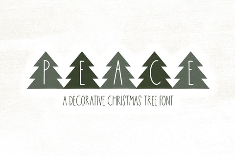 Peace Trees - A Decorative Christmas Font Font KA Designs 