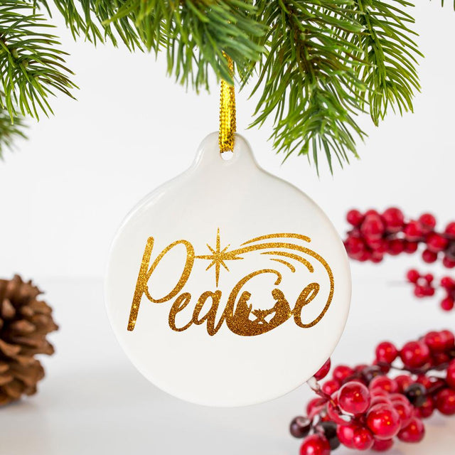 Peace with Nativity Scene Christmas SVG SVG Chameleon Cuttables 