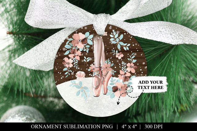 Peach Ballerina Christmas Ornament Sublimation Sublimation BijouBay 