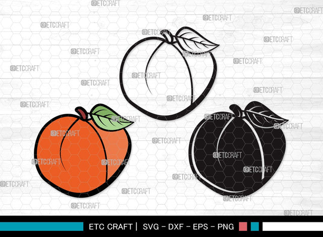 Peach Fruit SVG Cut File | Peach Svg | Fruit Svg | Peach Slice Svg | Peach Bundle | Summer SVG | Peach Clipart SVG ETC Craft 