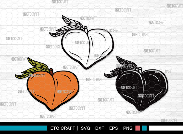 Peach Fruit SVG Cut File | Peach Svg | Fruit Svg | Peach Slice Svg | Peach Bundle | Summer SVG | Peach Clipart SVG ETC Craft 