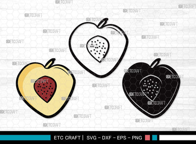 Peach Fruit SVG Cut File | Peach Svg | Fruit Svg | Peach Slice Svg | Peach Bundle | Summer SVG | Peach Clipart SVG ETC Craft 