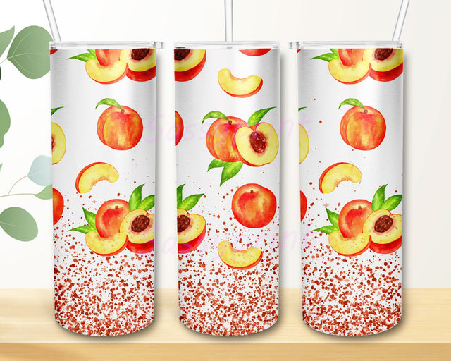 Peach Glitter Lover 20 Oz Skinny Tumbler Sublimation Design For Straight Tapered Tumbler PNG File Sublimation sassyprint 