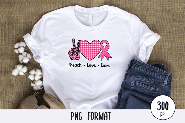 Peach Love Cure, Breast Cancer Sublimation PNG SVG futivesvg 