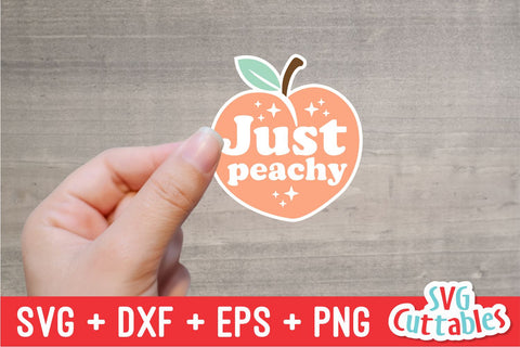 Peach svg - Just Peachy Cut File - svg - dxf - eps - Peach Sticker png - Silhouette - Cricut - Digital File SVG Svg Cuttables 