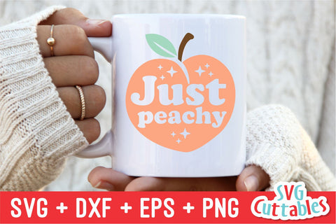Peach svg - Just Peachy Cut File - svg - dxf - eps - Peach Sticker png - Silhouette - Cricut - Digital File SVG Svg Cuttables 