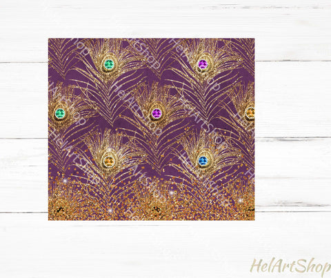 Peacock Feather Tumbler PNG, Glitter SKINNY TUMBLER Png Sublimation _HelArtShop_ 