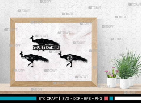 Peacock Monogram, Peacock Silhouette, Peacock SVG, Peacock Bird Svg, Peacock Feathe Svg, Birds Svg, SB00300 SVG ETC Craft 