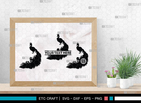Peacock Monogram, Peacock Silhouette, Peacock SVG, Peacock Bird Svg, Peacock Feathe Svg, Birds Svg, SB00300 SVG ETC Craft 