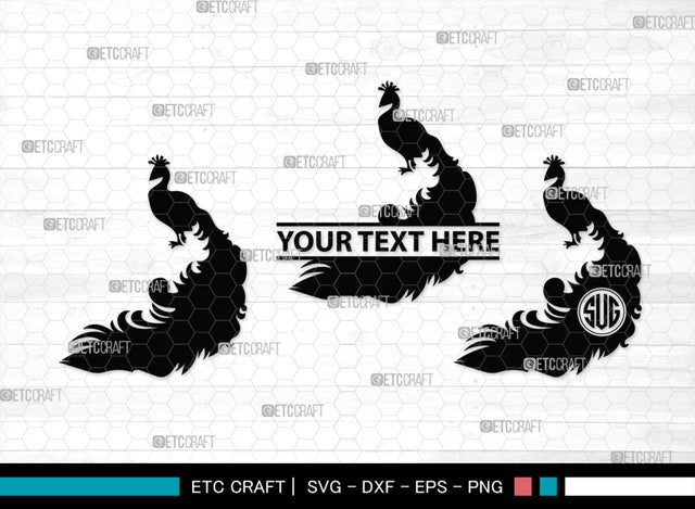 Peacock Monogram, Peacock Silhouette, Peacock SVG, Peacock Bird Svg, Peacock Feathe Svg, Birds Svg, SB00300 SVG ETC Craft 