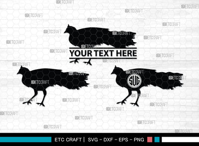 Peacock Monogram, Peacock Silhouette, Peacock SVG, Peacock Bird Svg, Peacock Feathe Svg, Birds Svg, SB00300 SVG ETC Craft 