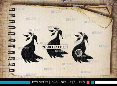 Peacock Monogram, Peacock Silhouette, Peacock SVG, Peacock Bird Svg, Peacock Feathe Svg, Birds Svg, SB00300 SVG ETC Craft 