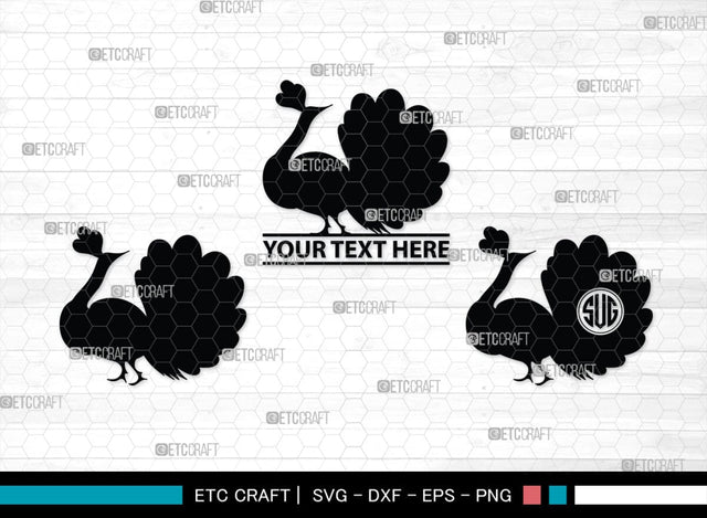 Peacock Monogram, Peacock Silhouette, Peacock SVG, Peacock Bird Svg, Peacock Feathe Svg, Birds Svg, SB00300 SVG ETC Craft 