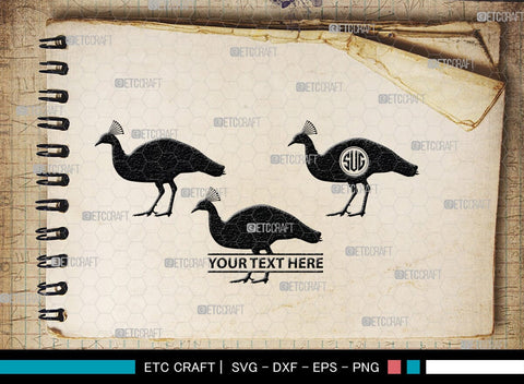 Peacock Monogram, Peacock Silhouette, Peacock SVG, Peacock Bird Svg, Peacock Feathe Svg, Birds Svg, SB00300 SVG ETC Craft 