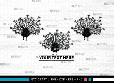 Peacock Monogram, Peacock Silhouette, Peacock SVG, Peacock Bird Svg, Peacock Feathe Svg, Birds Svg, SB00300 SVG ETC Craft 