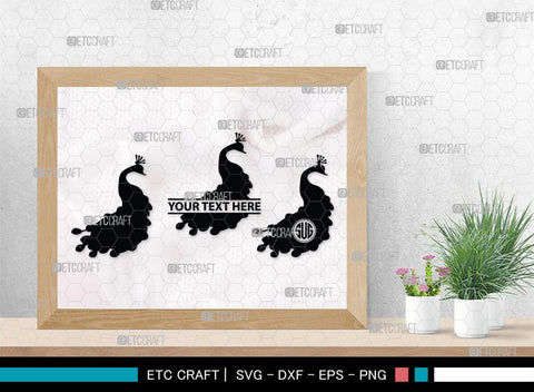 Peacock Monogram, Peacock Silhouette, Peacock SVG, Peacock Bird Svg, Peacock Feathe Svg, Birds Svg, SB00300 SVG ETC Craft 