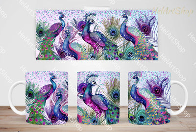 Peacock Mug Png, 11Oz Mug Sublimation Sublimation _HelArtShop_ 