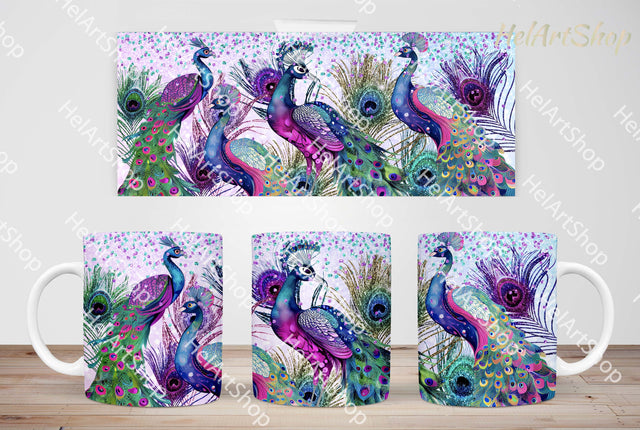 Peacock Mug Png, 11Oz Mug Sublimation Sublimation _HelArtShop_ 