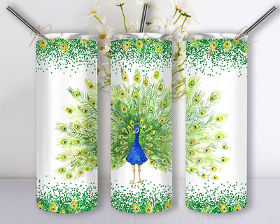 Peacock Tumbler Png 20oz Skinny Tumbler Sublimation Designs Straight Tapered Wrap Sublimate Designs Sublimation PixelChick 