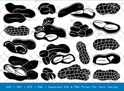 Peanut Silhouette, Peanut SVG, Nuts Svg, Peanut Vector Svg, Food Svg, Peanut In Shell, Peanut Bundle, SB00926 SVG ETC Craft 