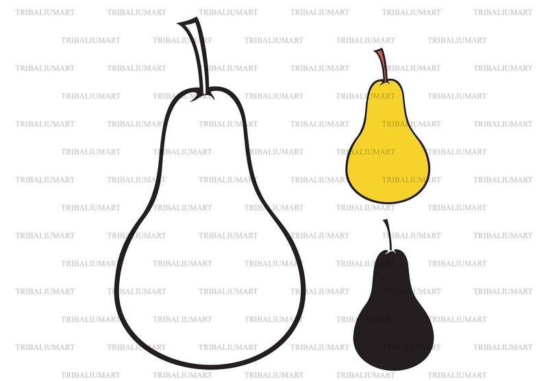 Pear fruit SVG TribaliumArtSF 