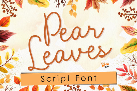 Pear Leaves - Autumn Script Font Font Dm Letter Studio 